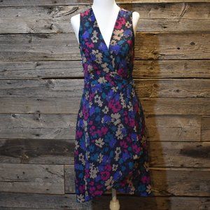 Modcloth Navy Floral Wrap Dress XS